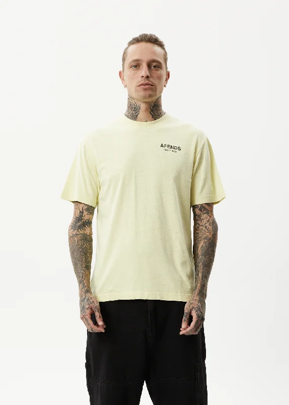 AFENDS Mens Take It Back - Retro Graphic T-Shirt - Citron Modern Women's 