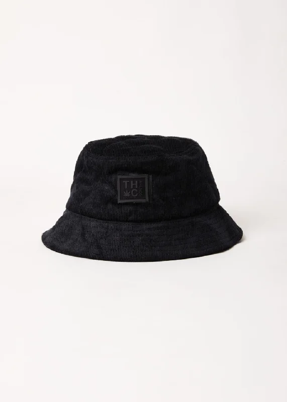 AFENDS Unisex Night Away - Corduroy Puffer Bucket Hat - Black Refined Women's Hand - crafted