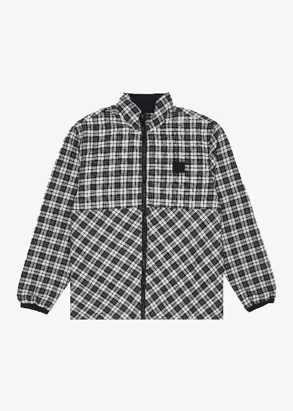AFENDS Mens Asta - Check Reversible Jacket - Black Traditional Women's Wool