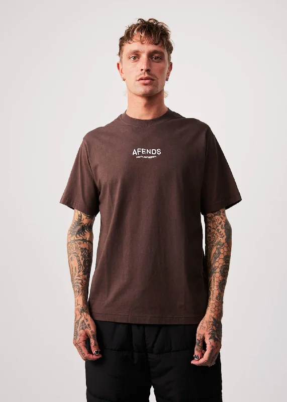AFENDS Mens Spaced - Retro T-Shirt - Coffee Practical Women's Multi - 