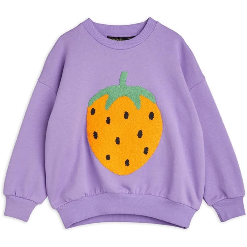Mini Rodini Strawberries Emb Sweatshirt Purple Confident Women's Power