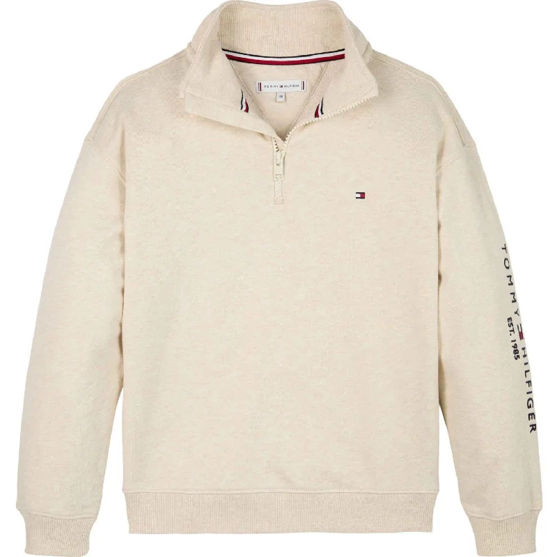 Tommy Hilfiger Calico Heather Essential Half Zip Sweatshirt Athletic Women's High - 
