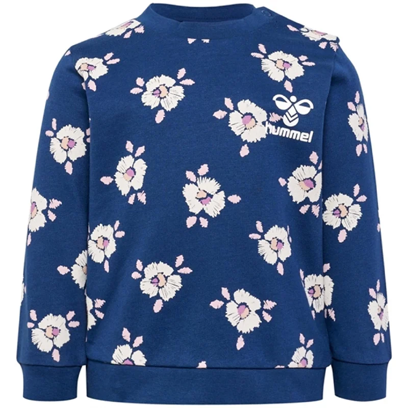 Hummel Dark Denim Bloom Sweatshirt Feminine Women's Style 