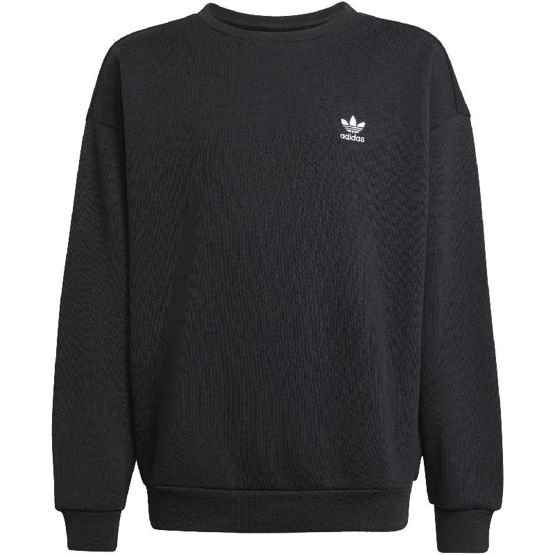 adidas Originals Black Boyfriend Crew Sweatshirt Athletic Women's High - 