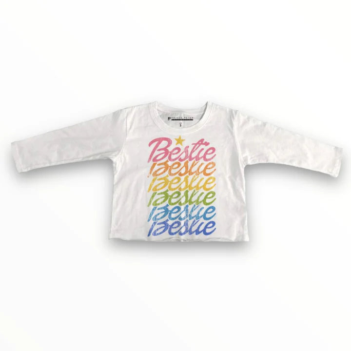Bestie Repeat White Longsleeve Top Elegant Women's 