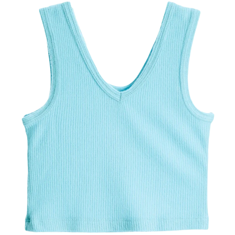 Super Soft Waffle Brami Top Aqua Feminine Women's Style 